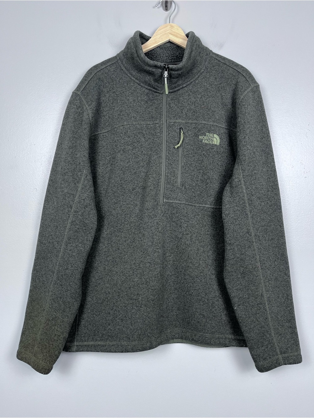 The North Face Men's Fleece 1/2 Zip Green Pullover Size XL; Outdoor, Gorpcore